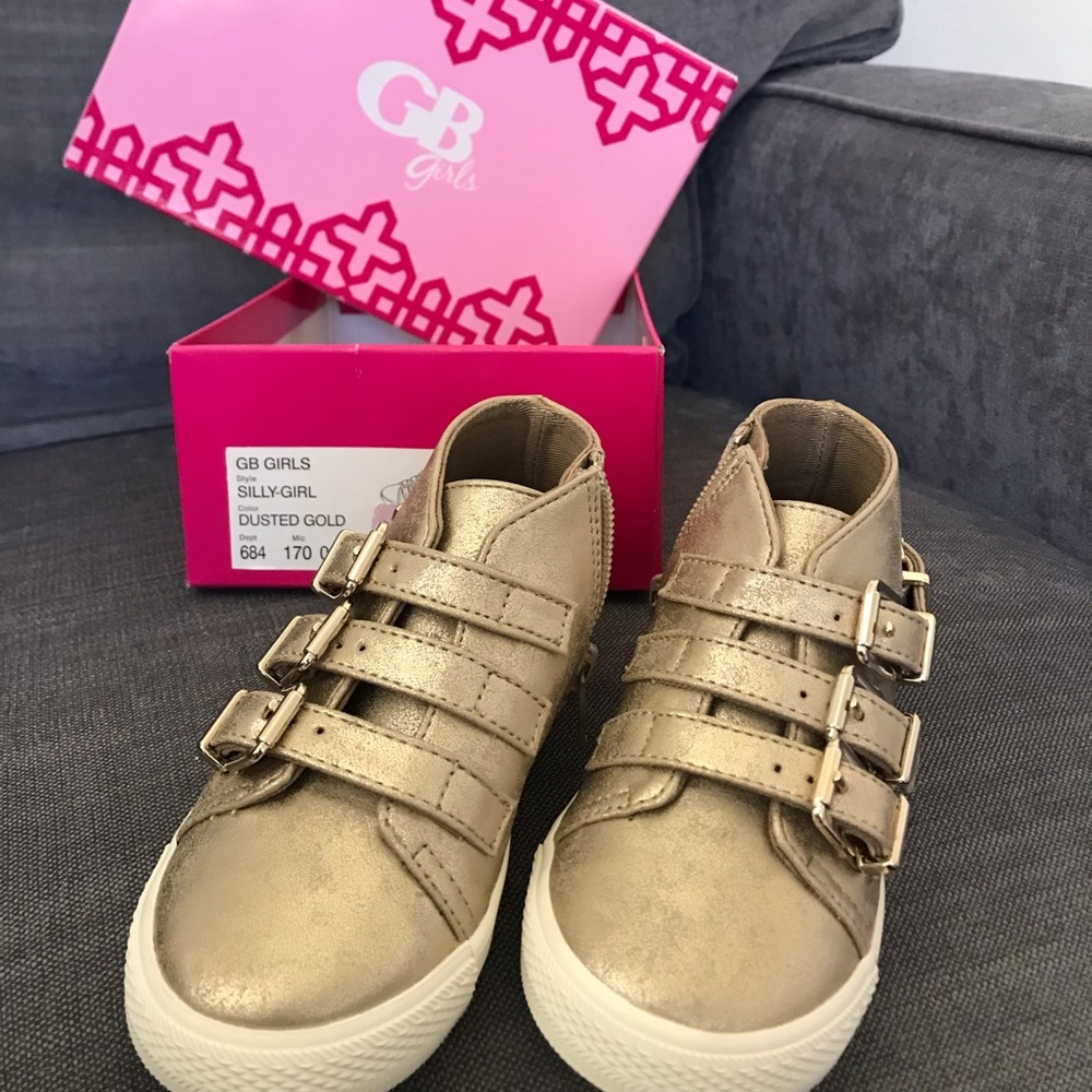 Gold hi-top sneakers